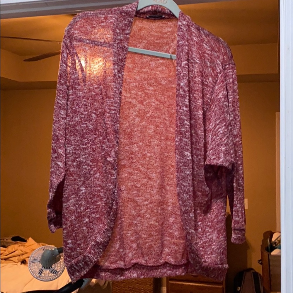 Red and white cardigan, size small